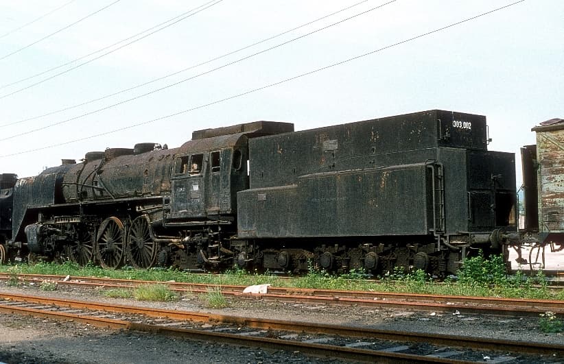 A 303,002-es gőzmozdony állomásozása a nyugalmi időszakban